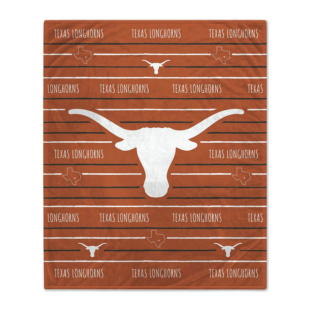 Texas Longhorns 50'' x 60'' Logo Stripe Flannel Fleece Blanket