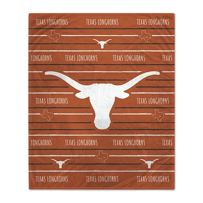 Texas Longhorns 50'' x 60'' Logo Stripe Flannel Fleece Blanket