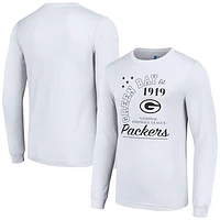 Men's Starter White Green Bay Packers Arch City Long Sleeve T-Shirt