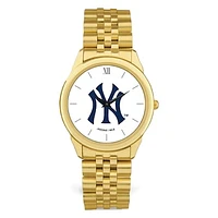 Men's  Gold New York Yankees White Dial Rolled Link Bracelet Wristwatch