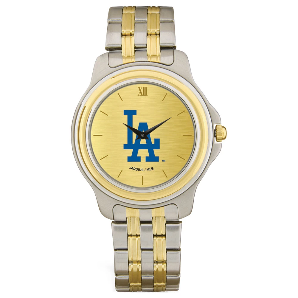 Men's Los Angeles Dodgers Gold Dial Two-Tone Wristwatch