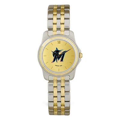 Women's  Miami Marlins Gold Dial Two-Tone Wristwatch