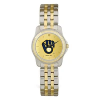 Women's  Milwaukee Brewers Gold Dial Two-Tone Wristwatch