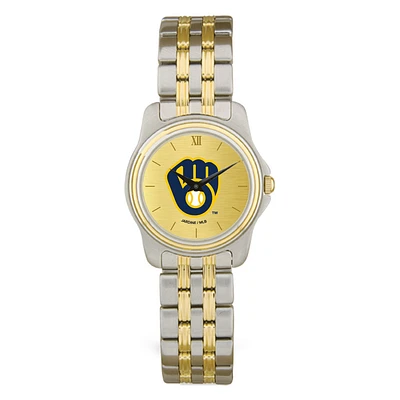 Women's  Milwaukee Brewers Gold Dial Two-Tone Wristwatch