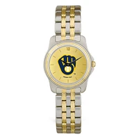 Women's  Milwaukee Brewers Gold Dial Two-Tone Wristwatch