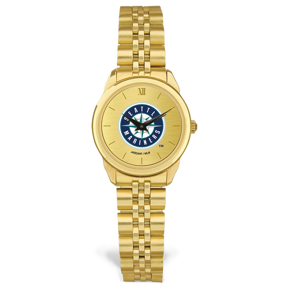 Women's Gold Seattle Mariners Rolled Link Bracelet Wristwatch
