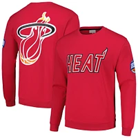 Men's Mitchell & Ness Red Miami Heat Hardwood Classics There and Back Pullover Sweatshirt
