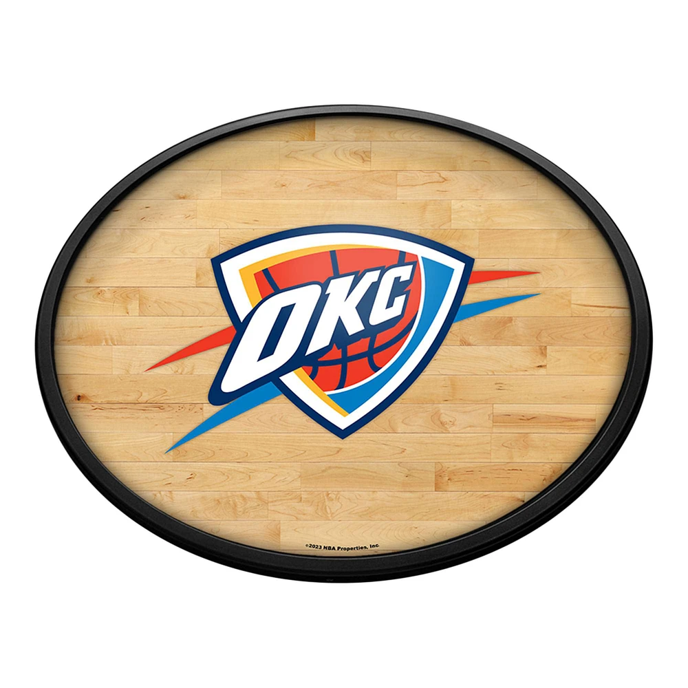 Oklahoma City Thunder 18'' x 14'' Slimline Illuminated Striped Oval Wall Sign