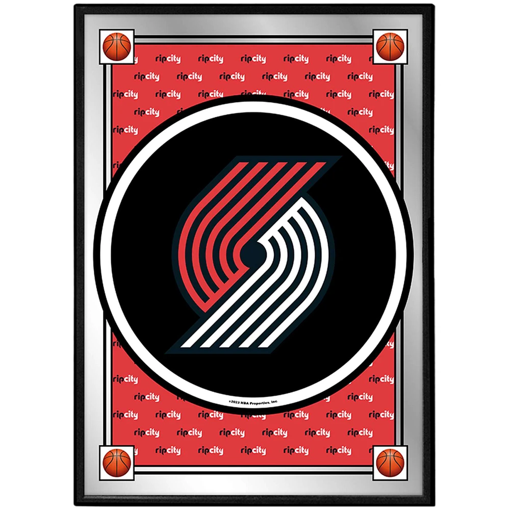 Portland Trail Blazers 27" x 19" Framed Mirrored Wall Sign