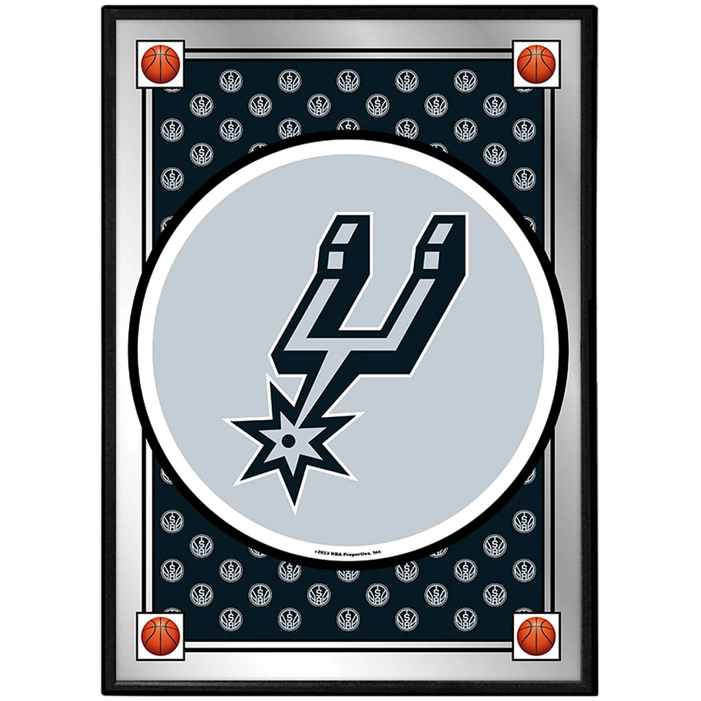 San Antonio Spurs 27" x 19" Framed Mirrored Wall Sign