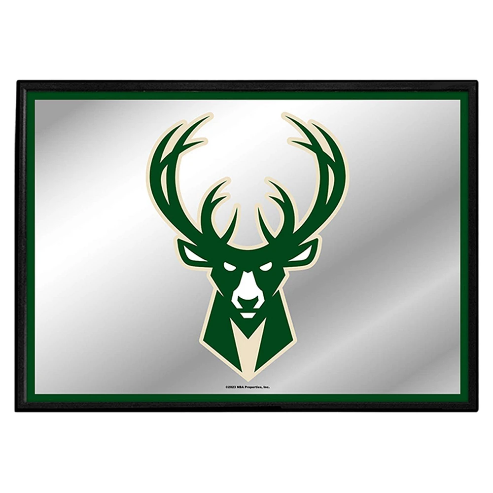 Milwaukee Bucks 27" x 19" Framed Mirrored Wall Sign