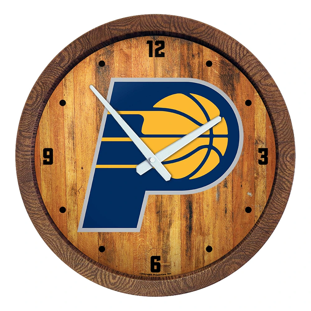 Indiana Pacers 20.25" Faux Barrel Top Clock