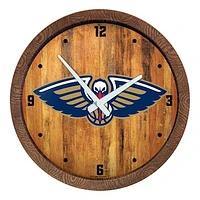 New Orleans Pelicans 20.25" Faux Barrel Top Clock