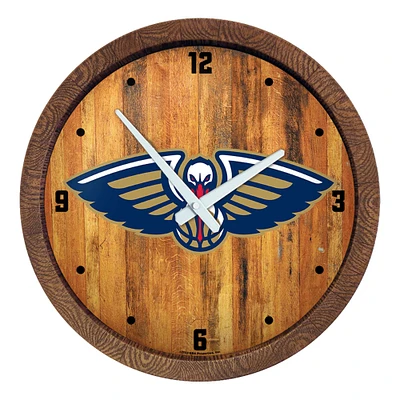 New Orleans Pelicans 20.25" Faux Barrel Top Clock