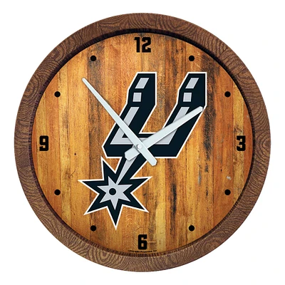 San Antonio Spurs 20.25" Faux Barrel Top Clock