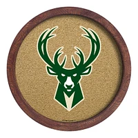 Milwaukee Bucks 20.25'' Round Faux Barrel Framed Cork Board