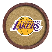 Los Angeles Lakers 20.25'' Round Faux Barrel Framed Cork Board