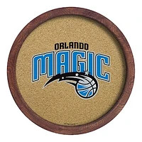 Orlando Magic 20.25'' Round Faux Barrel Framed Cork Board