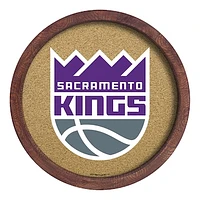 Sacramento Kings 20.25'' Round Faux Barrel Framed Cork Board