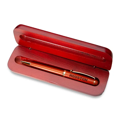 Houston Cougars Rosewood Pen & Case Set