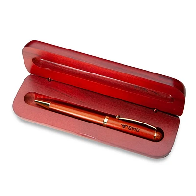 SMU Mustangs Rosewood Pen & Case Set