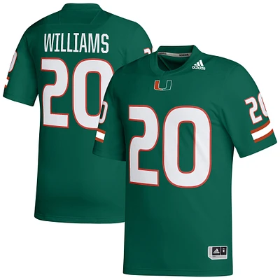 Men's adidas James Williams Green Miami Hurricanes NIL Football Player Jersey