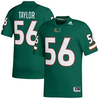 Men's adidas Leonard Taylor Green Miami Hurricanes NIL Football Player Jersey