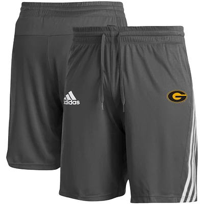 Men's adidas Gray Grambling Tigers Sideline Three-Stripe Knit Shorts