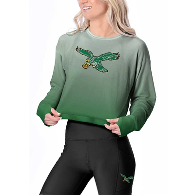 Women's Certo Kelly Green Philadelphia Eagles Gridiron Classics Shift Hi Low Ombre Long Sleeve T-Shirt