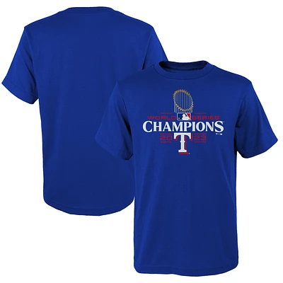 Youth Fanatics Royal Texas Rangers 2023 World Series Champions Logo T-Shirt