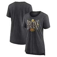 Women's Fanatics  Heather Charcoal Boston Bruins Centennial Hockey Tri-Blend T-Shirt