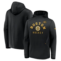 Men's Black Boston Bruins Centennial Lockup Authentic Pro Pullover Hoodie