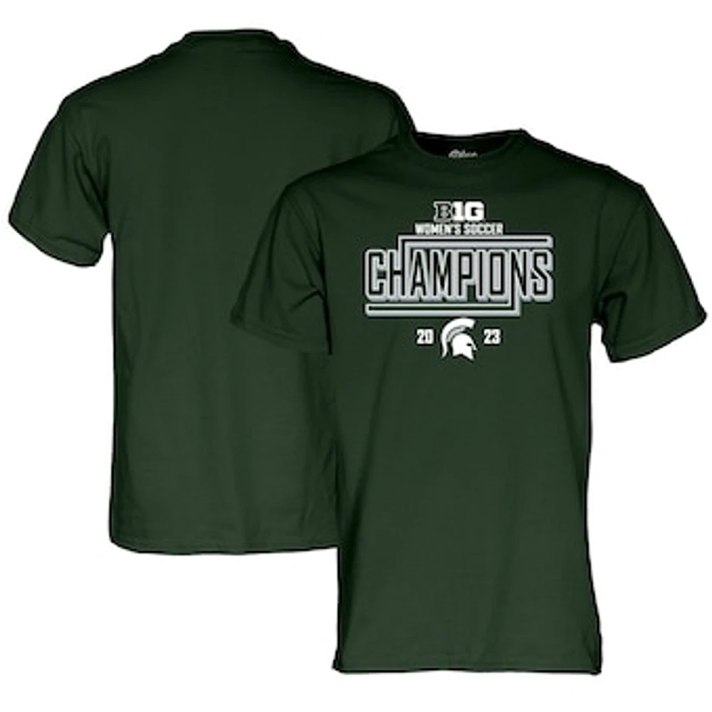 Unisex Blue 84  Green Michigan State Spartans 2023 Big Ten Women's Soccer Regular Season Champions Locker Room T-Shirt