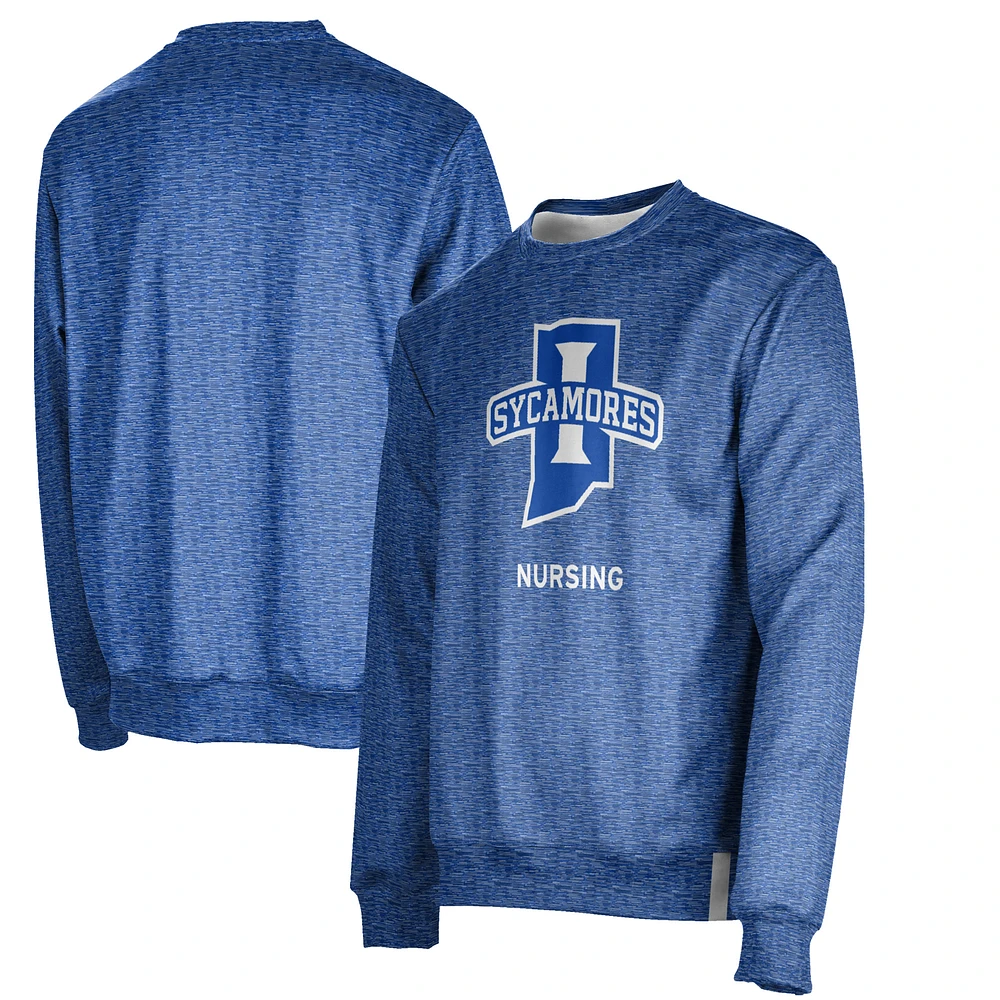 Men's ProSphere Royal Indiana State Sycamores Nursing Name Drop Crewneck Pullover Sweatshirt