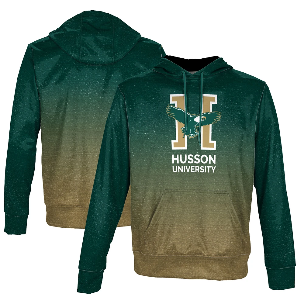 Men's ProSphere Green Husson University Eagles Ombre Logo Pullover Hoodie
