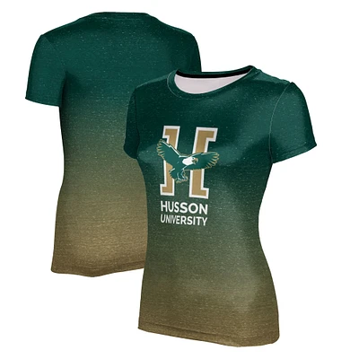 Women's ProSphere Green Husson University Eagles Ombre T-Shirt