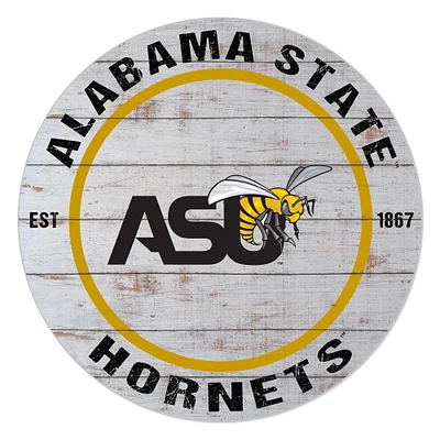 Alabama State Hornets 20'' x 20'' Indoor/Outdoor Weathered Circle Sign