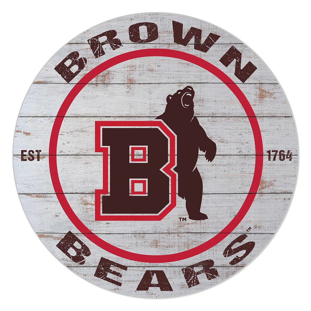 Brown Bears 20'' x 20'' Indoor/Outdoor Weathered Circle Sign