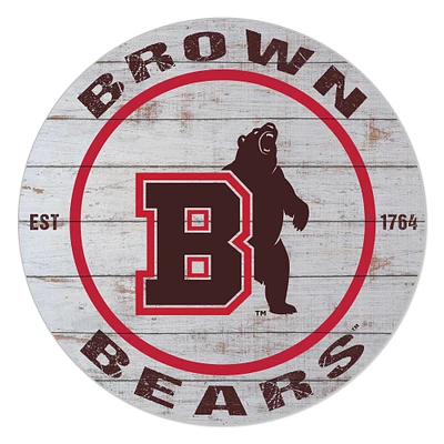 Brown Bears 20'' x 20'' Indoor/Outdoor Weathered Circle Sign