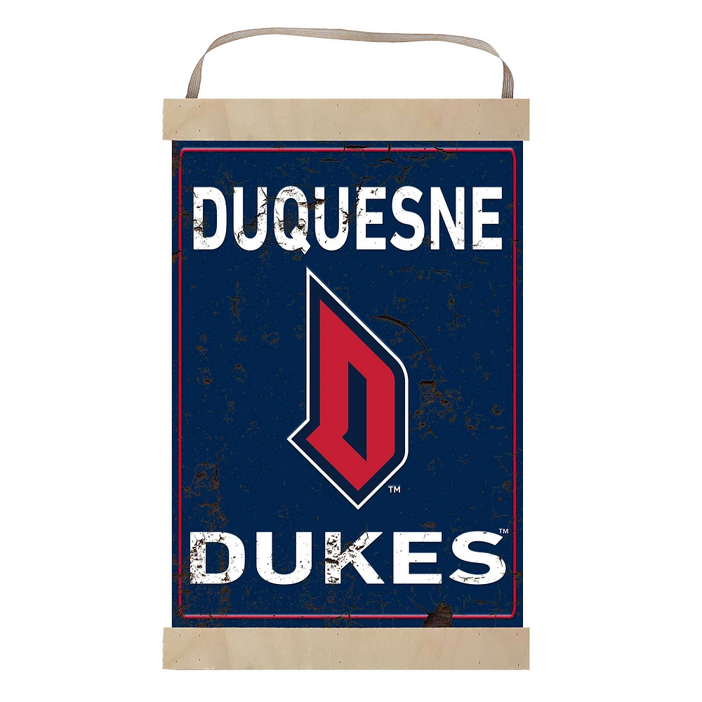 Duquesne Dukes Faux Rust Banner Sign