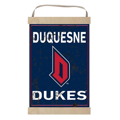 Duquesne Dukes Faux Rust Banner Sign