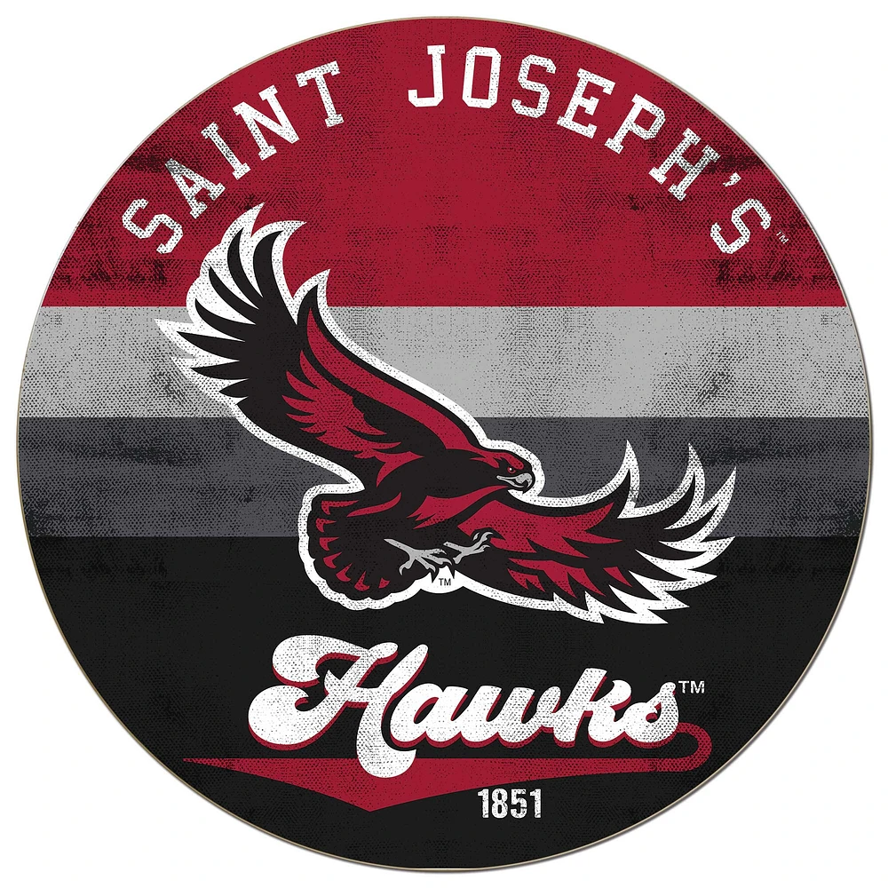 Saint Joseph's Hawks 20'' x 20'' Retro Logo Circle Sign