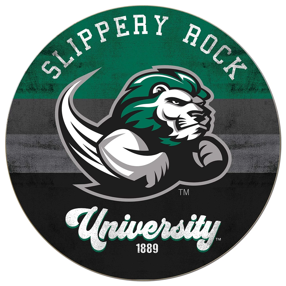 Slippery Rock Pride 20'' x 20'' Retro Logo Circle Sign