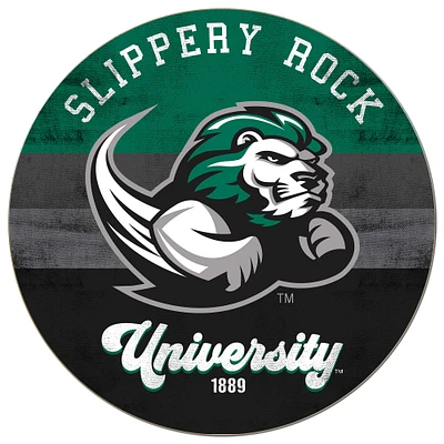 Slippery Rock Pride 20'' x 20'' Retro Logo Circle Sign