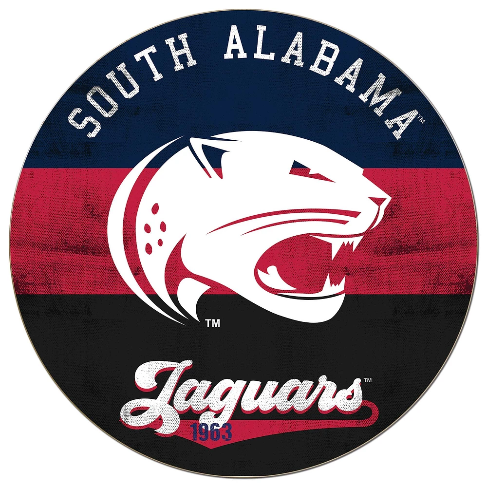 South Alabama Jaguars 20'' x 20'' Retro Logo Circle Sign
