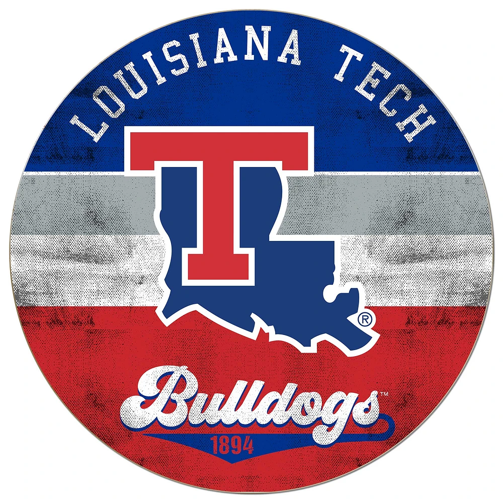 Louisiana Tech Bulldogs 20'' x 20'' Retro Logo Circle Sign