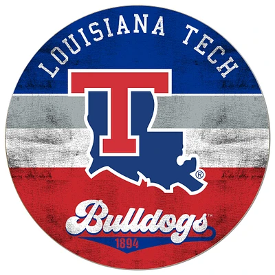 Louisiana Tech Bulldogs 20'' x 20'' Retro Logo Circle Sign