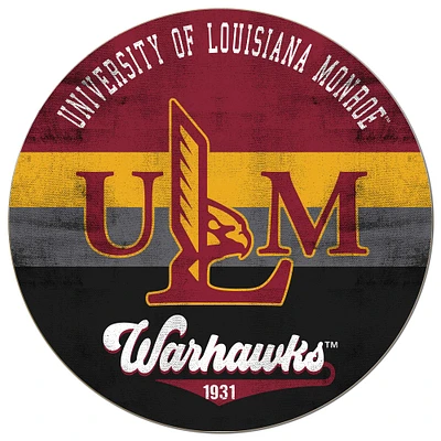 ULM Warhawks 20'' x 20'' Retro Logo Circle Sign