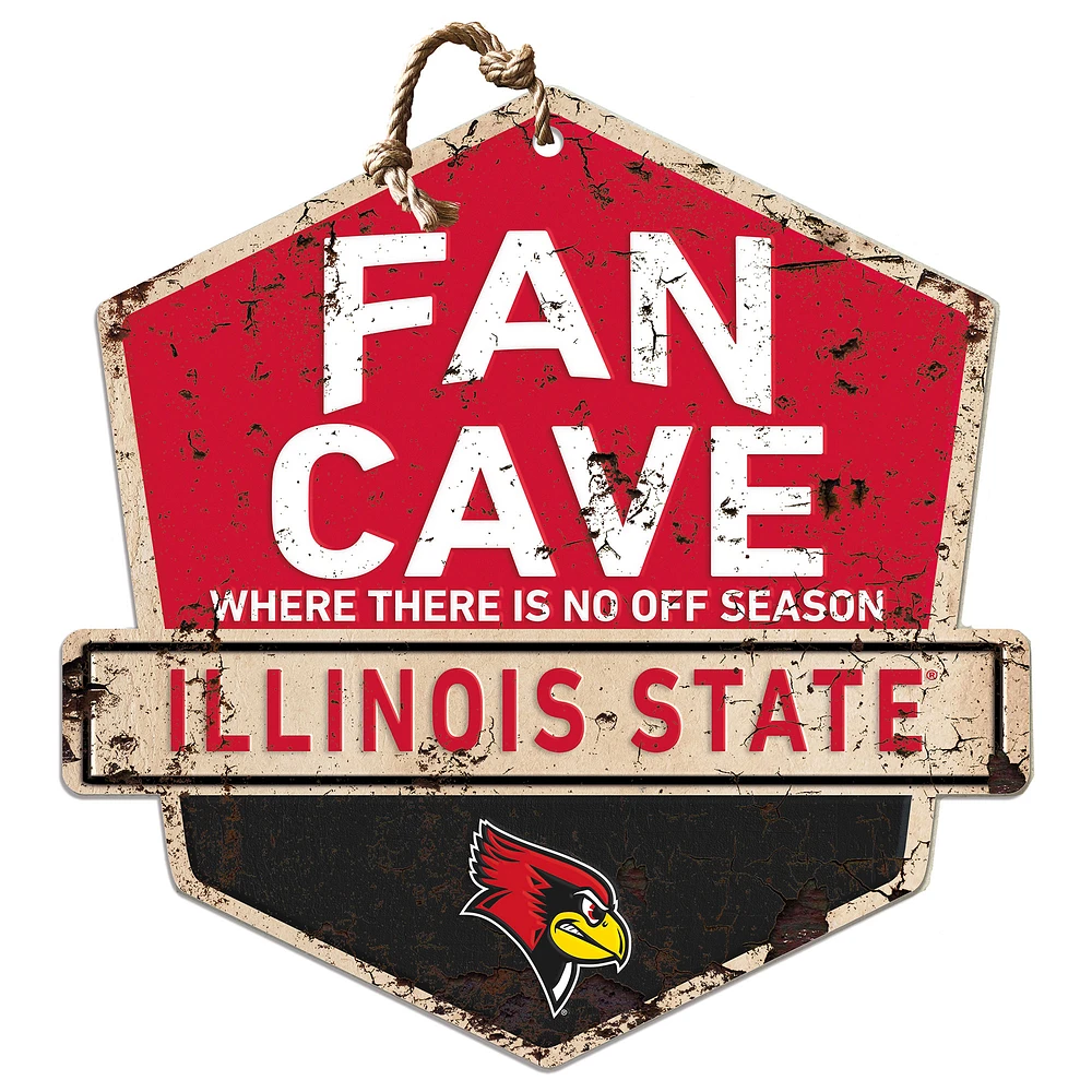 Illinois State Redbirds 20" x 20" Fan Cave Badge Sign
