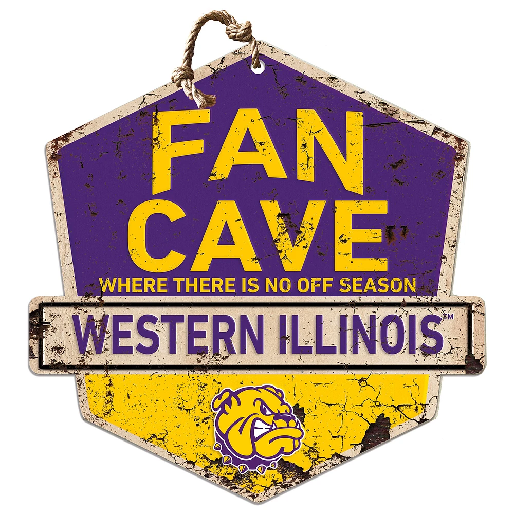 Western Illinois Leathernecks 20" x 20" Fan Cave Badge Sign